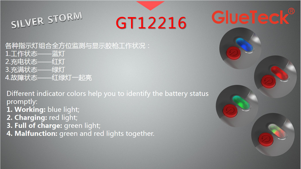 indicator colors of the glue gun