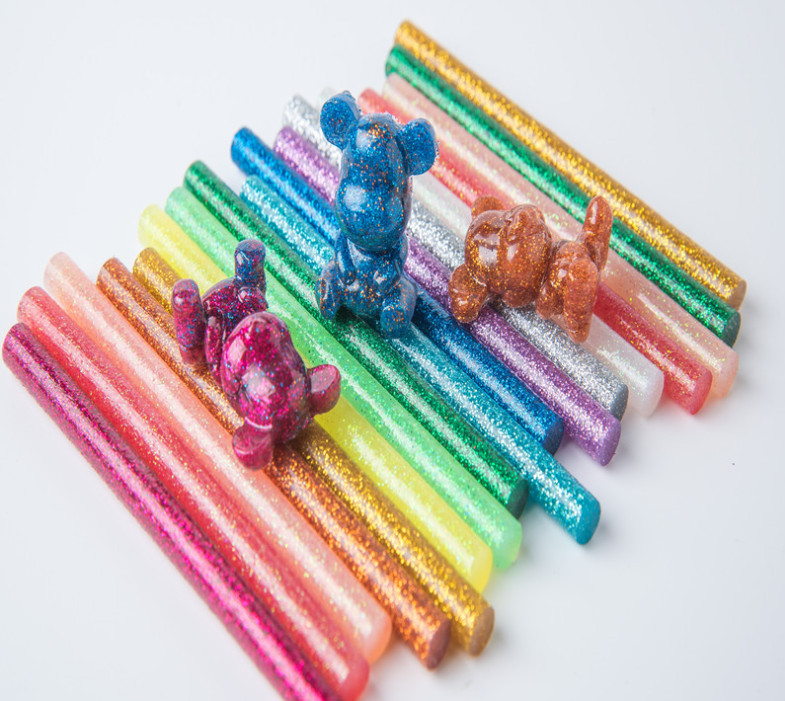 yellow glitter hot glue stick